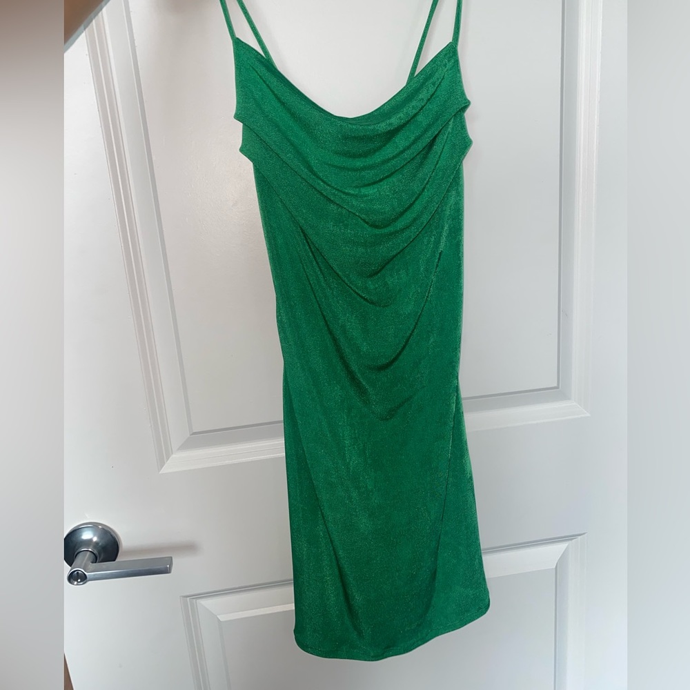 All saints shimmery green mini dress